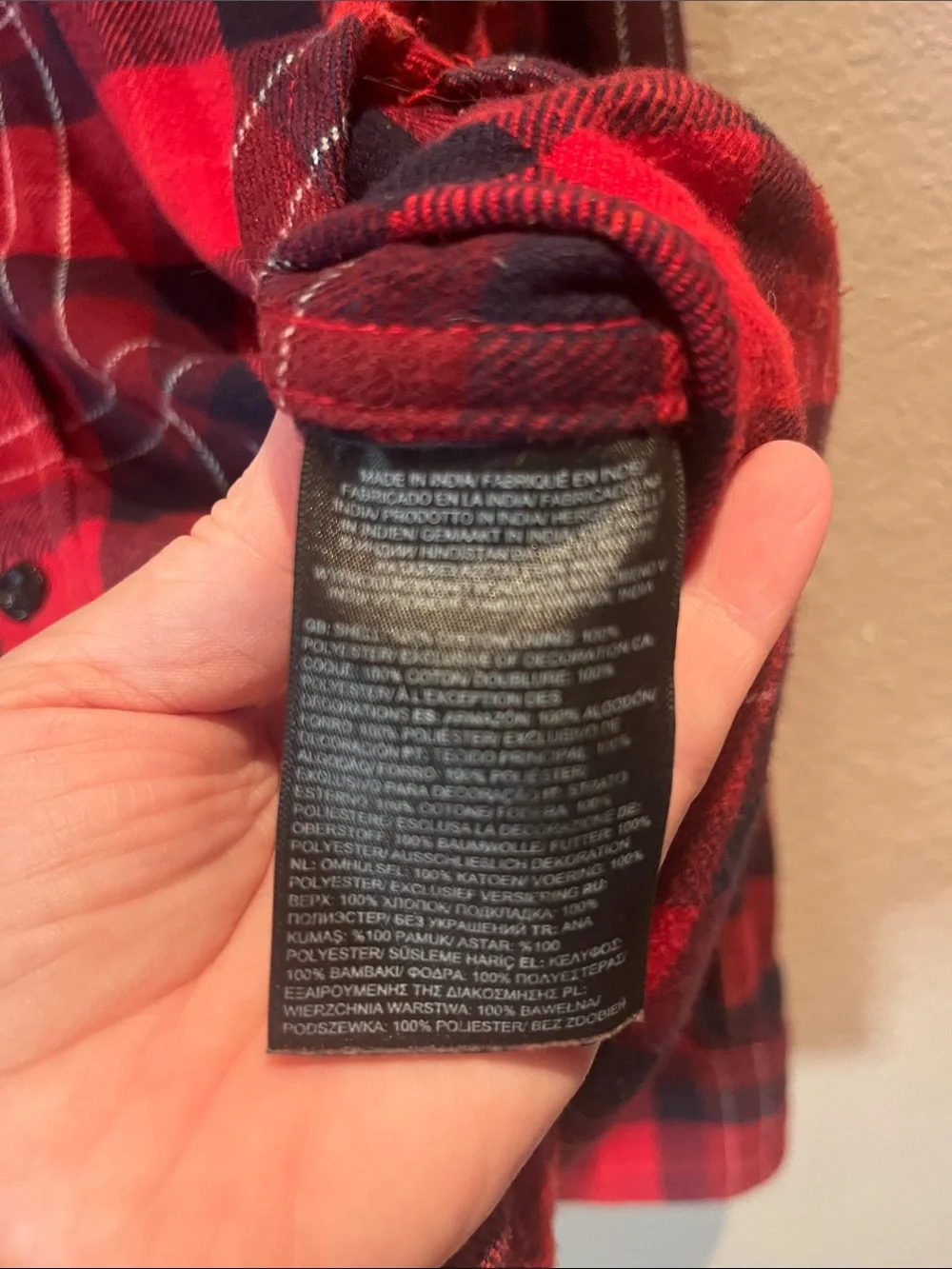 The North Face Men’s Cotton Flannel Shirt Size Small Red Black